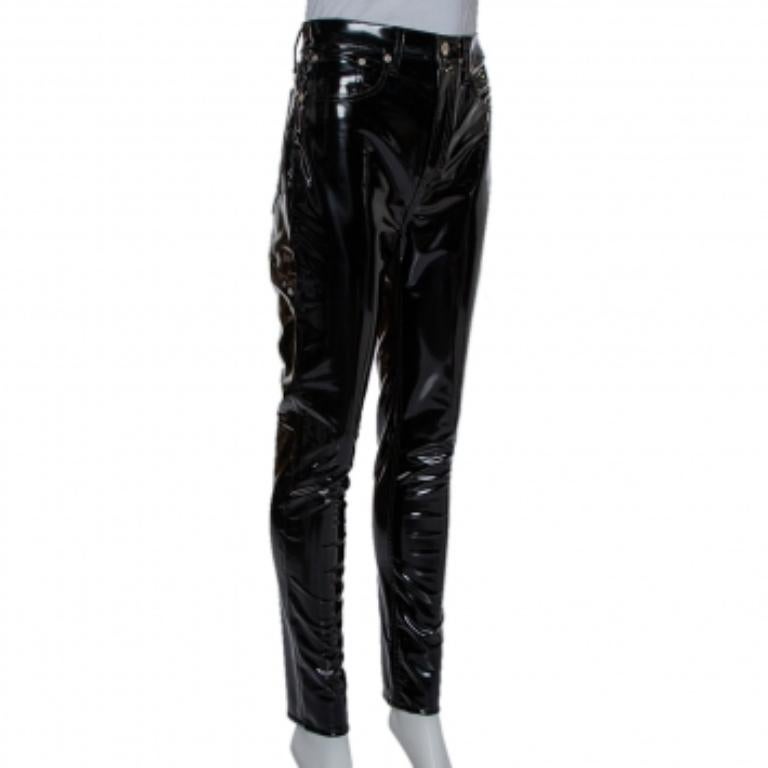 Rag & Bone Black Synthetic High Rise Pants M For Sale 2
