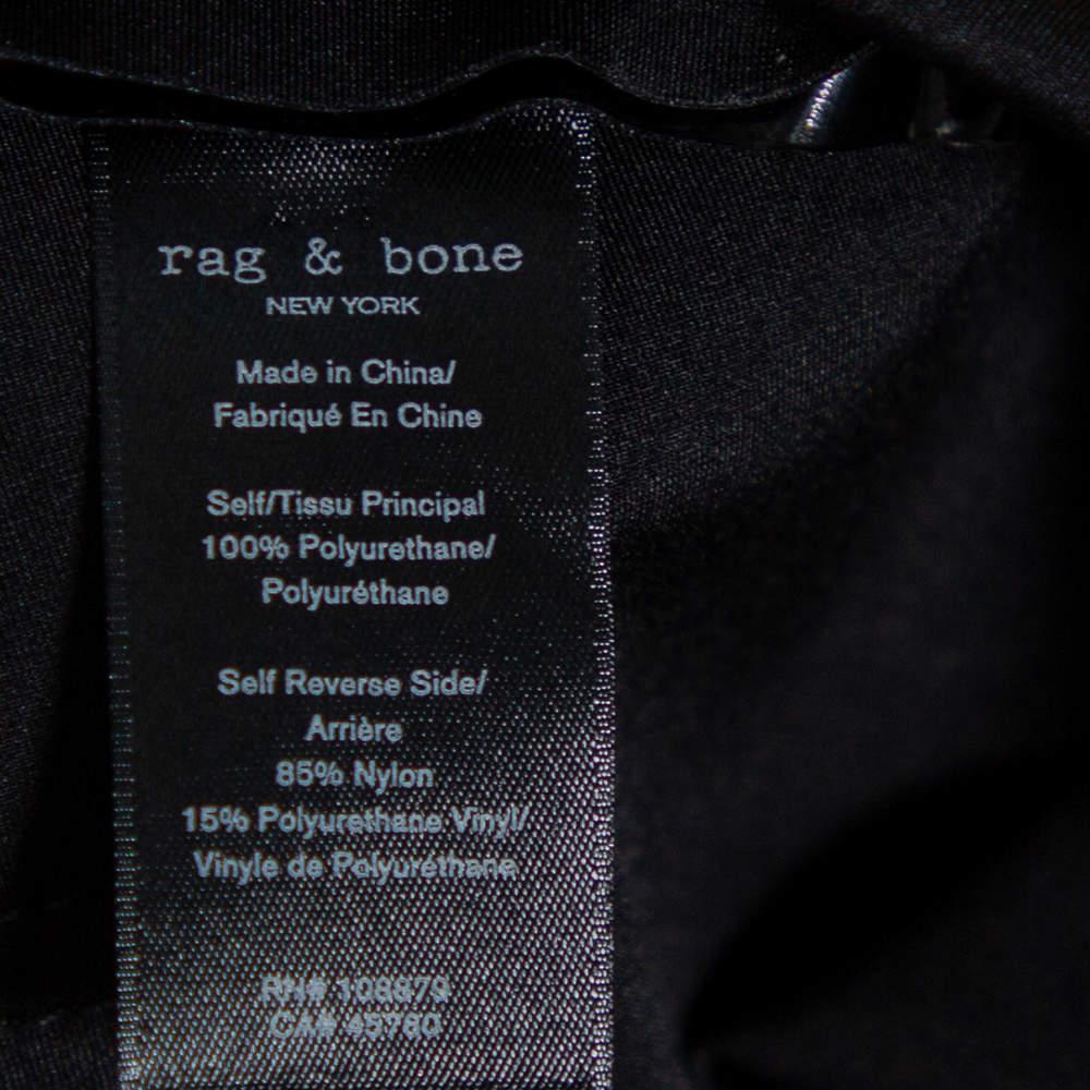 Rag & Bone Black Synthetic High Rise Pants M For Sale 2