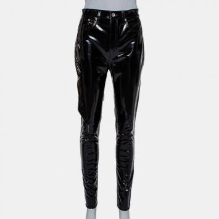 Rag & Bone Black Synthetic High Rise Pants M For Sale 4