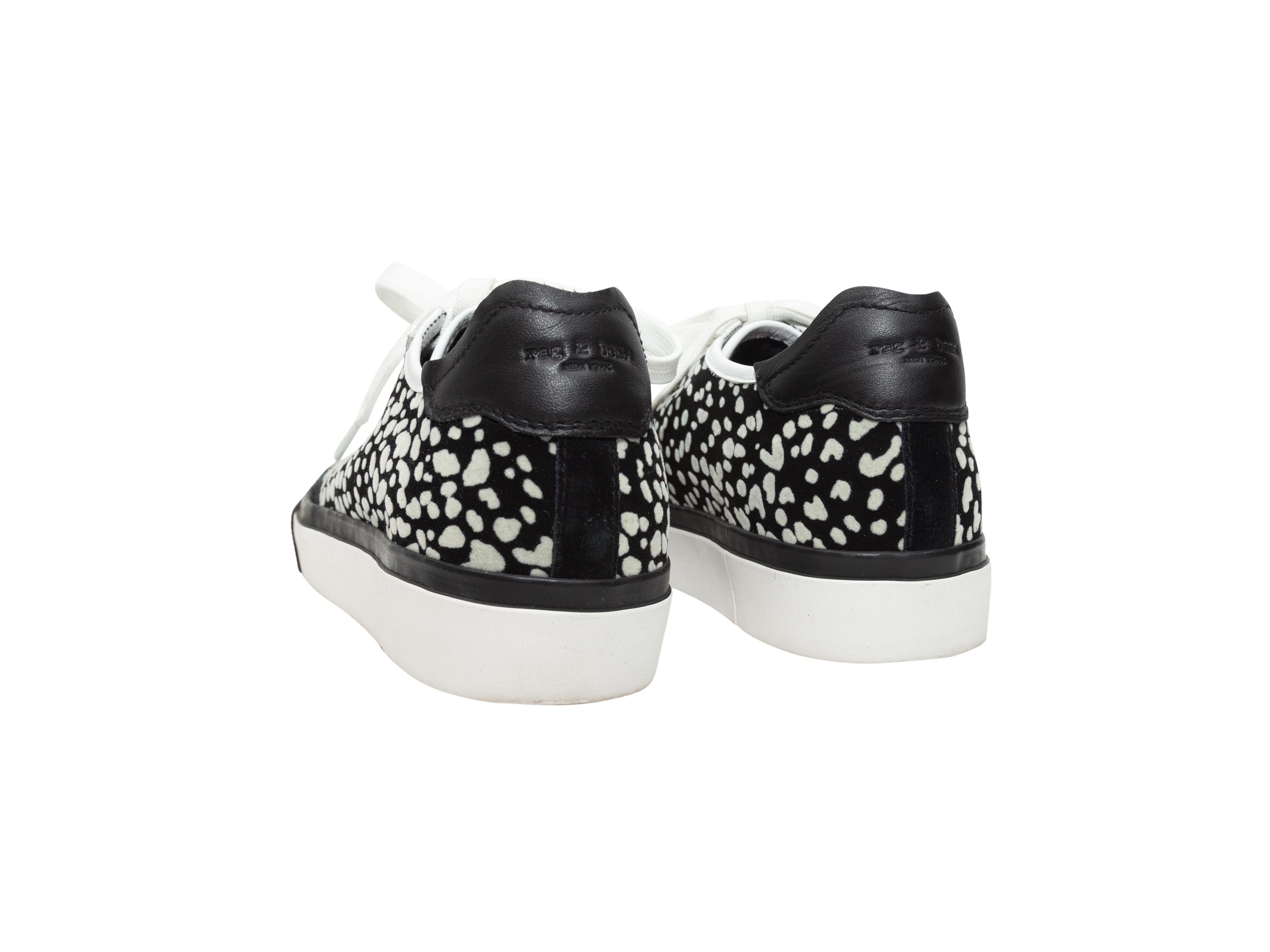 Rag & Bone Black & White Low-Top Dotted Sneakers In Good Condition In New York, NY
