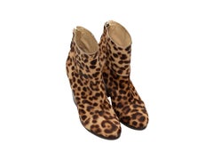 Rag & Bone Brown & Black Ponyhair Leopard Print Ankle Boots