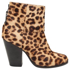 Rag & Bone Brown & Black Ponyhair Leopard Print Ankle Boots