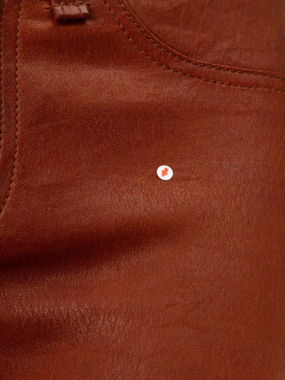 Rag & Bone Braun Leder Skinny Low Rise Hose Größe S im Angebot 5
