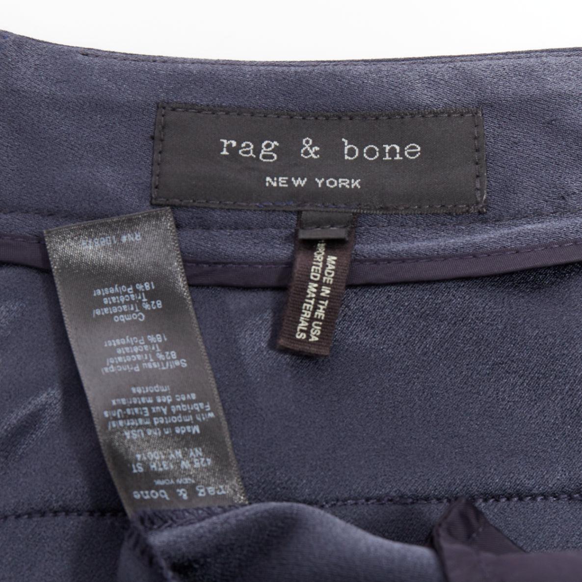 RAG & BONE pantalón ancho plisado invertido gris oscuro US0 XS en venta 3