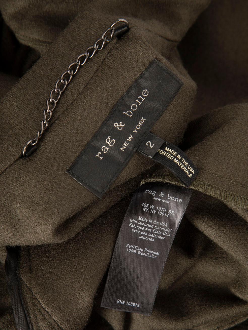 Rag & Bone Green Wool Single Breasted Blazer Size XS In Good Condition For Sale In London, GB