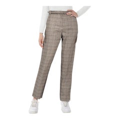 Rag & Bone Grey Wool Tartan Belted Trousers Size XXS
