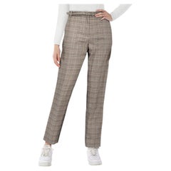 Rag & Bone Grey Wool Tartan Belted Trousers Size XXS