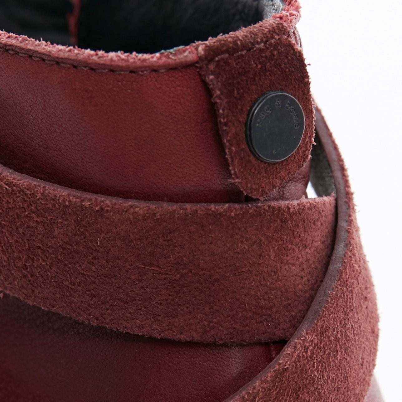 RAG BONE Botines Harrow de piel roja burdeos con tachuelas y tacón bloqueado EU38.5 en venta 5