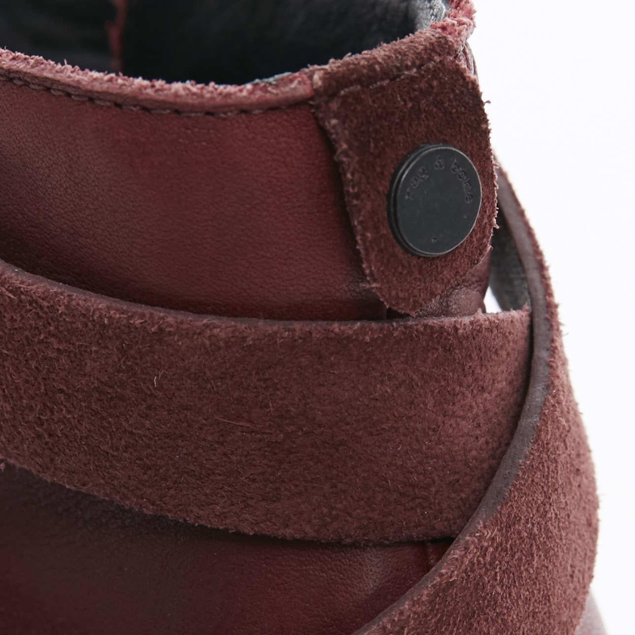 RAG BONE Harrow burgundy red leather stud harness block heel ankle boots EU38.5 3