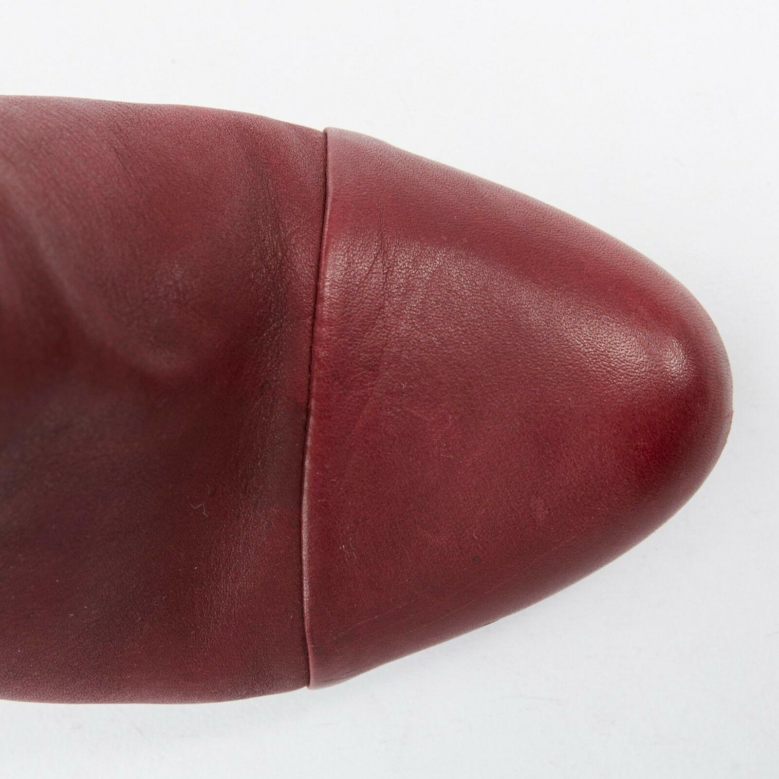 Red RAG BONE Harrow burgundy red leather stud harness block heel ankle boots EU38.5 For Sale