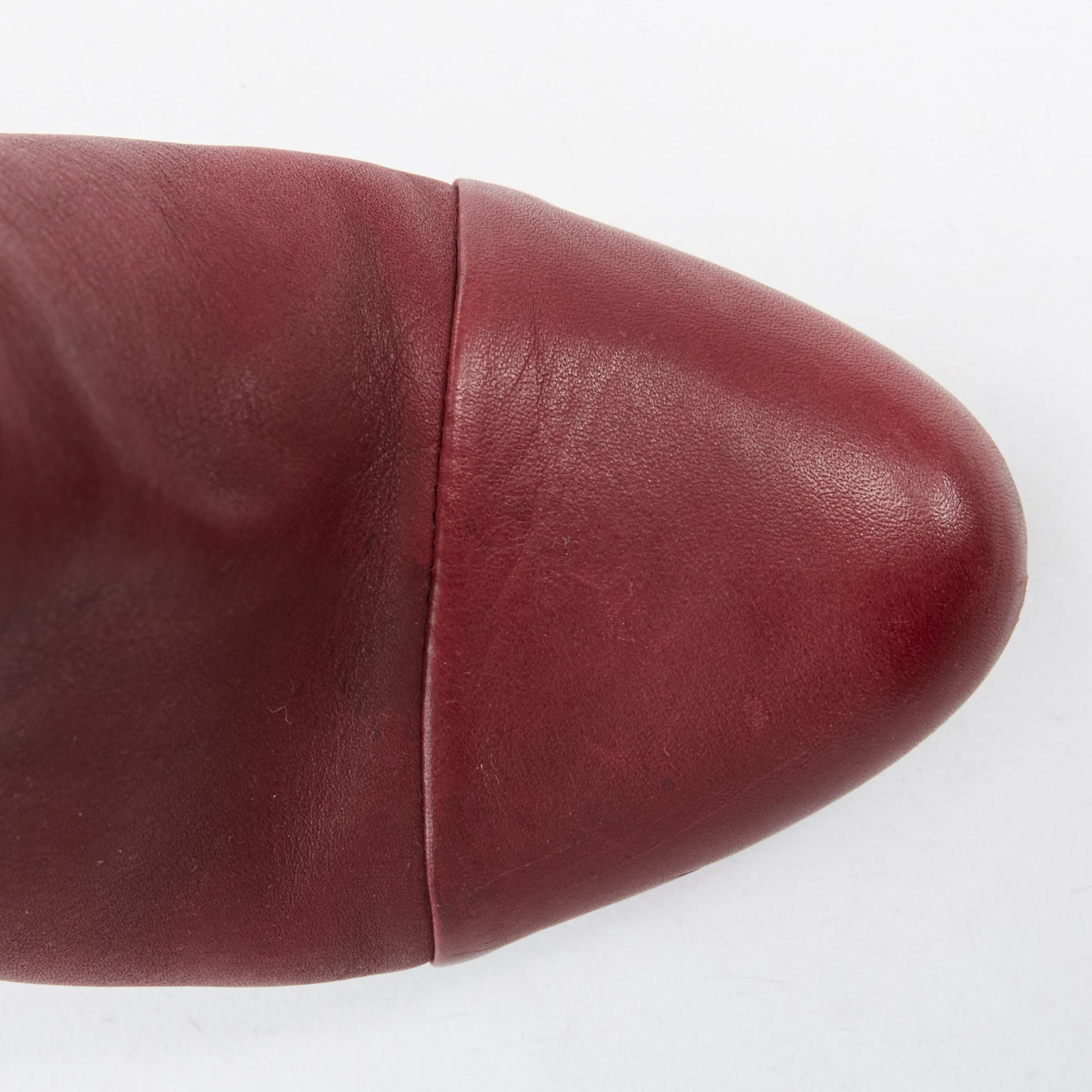 RAG BONE Botines Harrow de piel roja burdeos con tachuelas y tacón bloqueado EU38.5 en venta 1