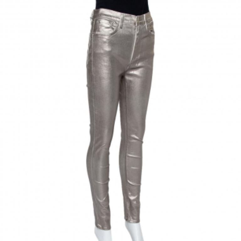 Women's Rag & Bone Metallic Denim Skinny Fit Jeans M For Sale