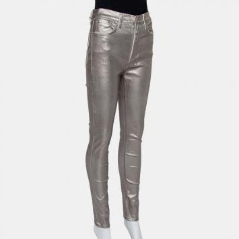 Rag & Bone Metallic Denim Skinny Fit Jeans M For Sale 3