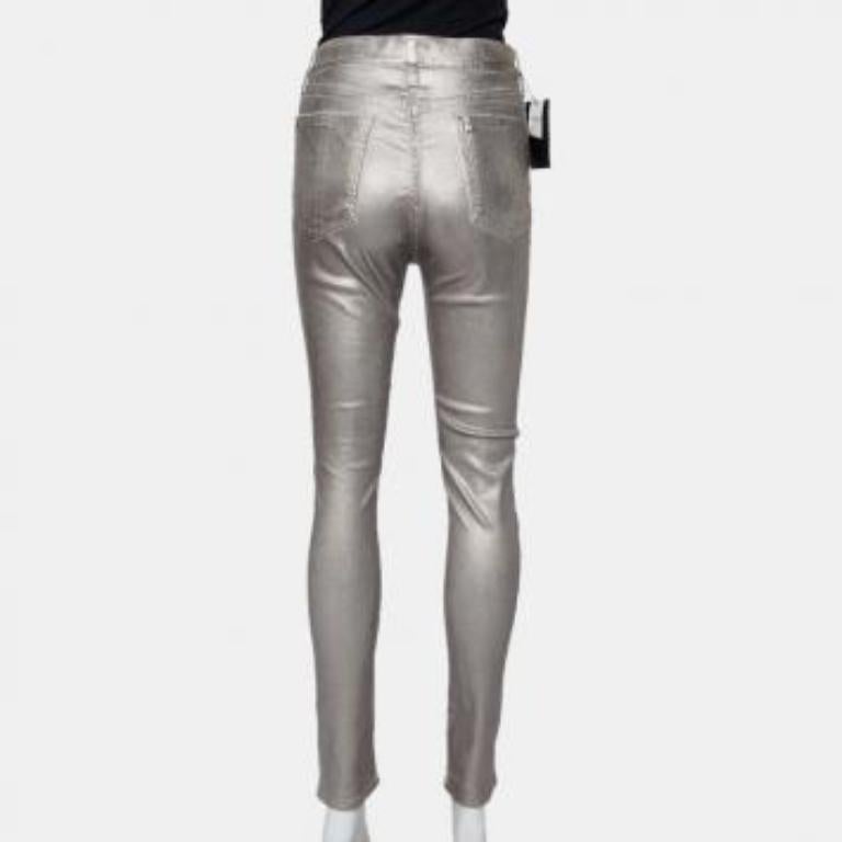 Rag & Bone Metallic Denim Skinny Fit Jeans M For Sale 4