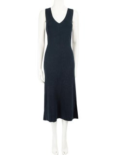 Rag & Bone Navy Knit V-Neck Tie Detail Midi Dress Size XS