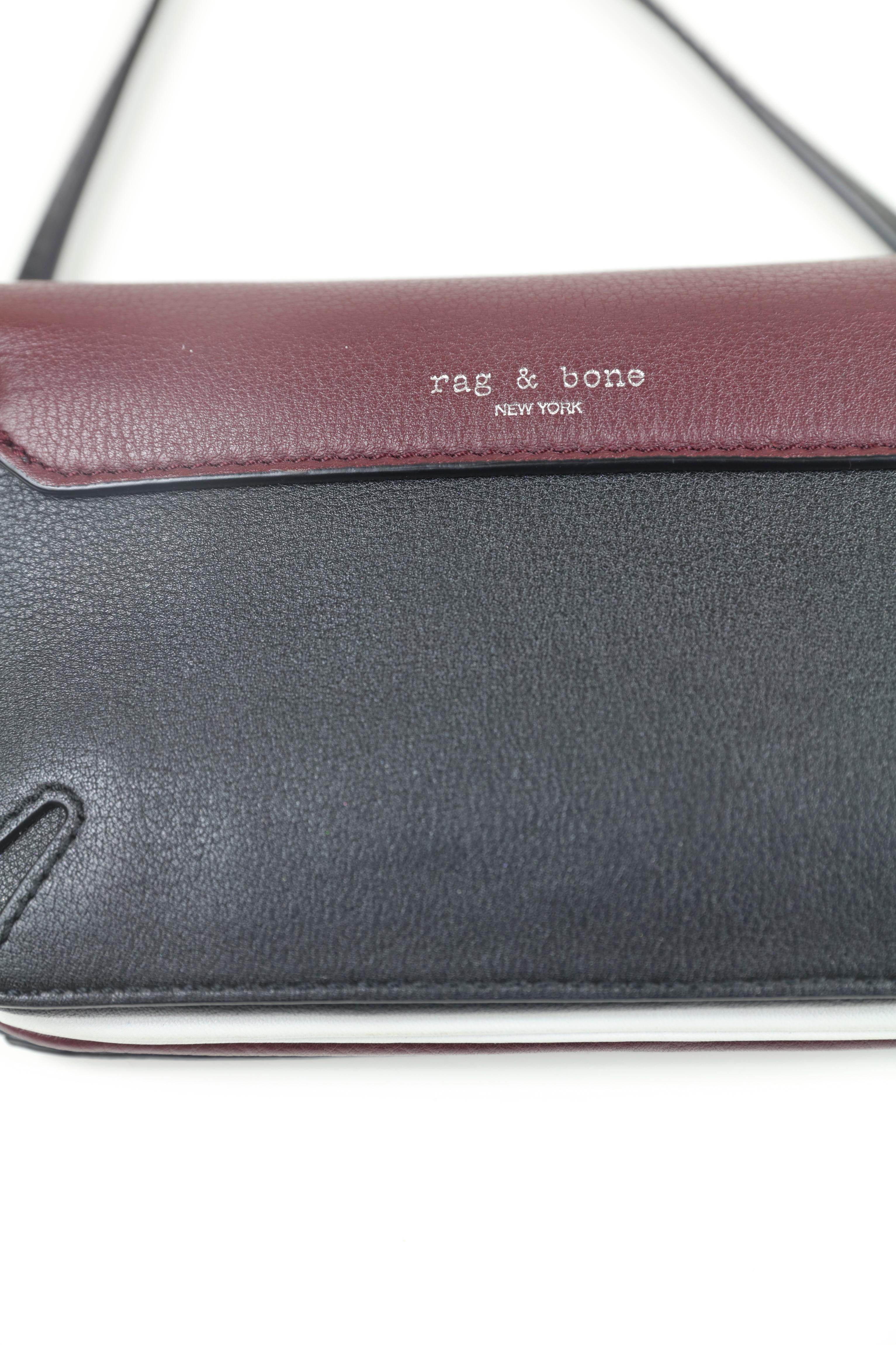Rag & Bone Plum/Black Leather Mini Crossbody Flap Bag 2