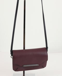 Rag & Bone Plum/Black Leather Mini Crossbody Flap Bag