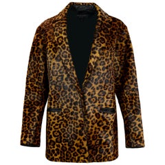 Rag & Bone Sigrid Leopard Print Calf Hair Coat sz Small rt $1, 695