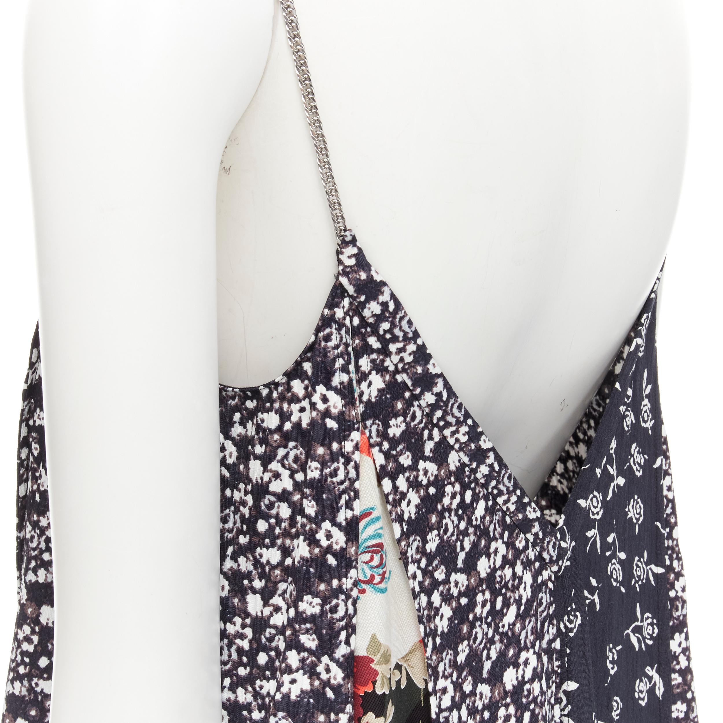 RAG. BONE silver chain mixed floral patchwork handkerchief dress XS 
Reference: CECU/A00005 
Brand: Rag Bone 
Material: Viscose 
Color: Multicolour 
Pattern: Floral 
Extra Detail: Silver-tone chain shoulder strap. 
Made in: China 

CONDITION: