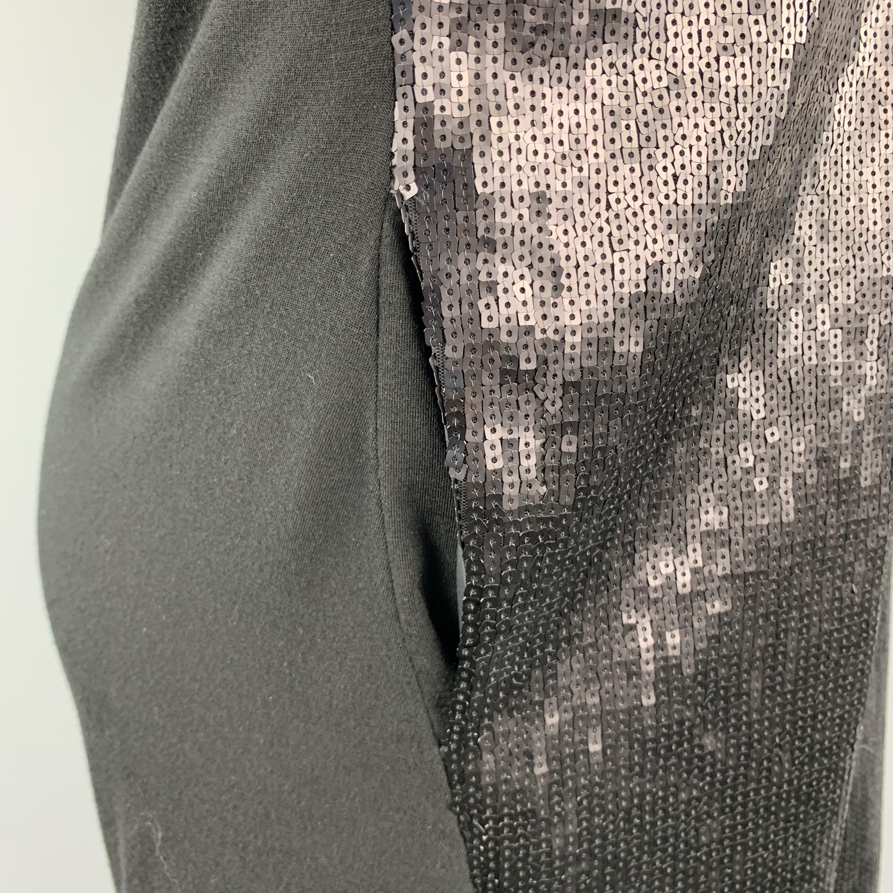 RAG & BONE Size 0 Black Lyocell Blend Sequined Draped Textured Sleeveless Dress  In Good Condition For Sale In San Francisco, CA