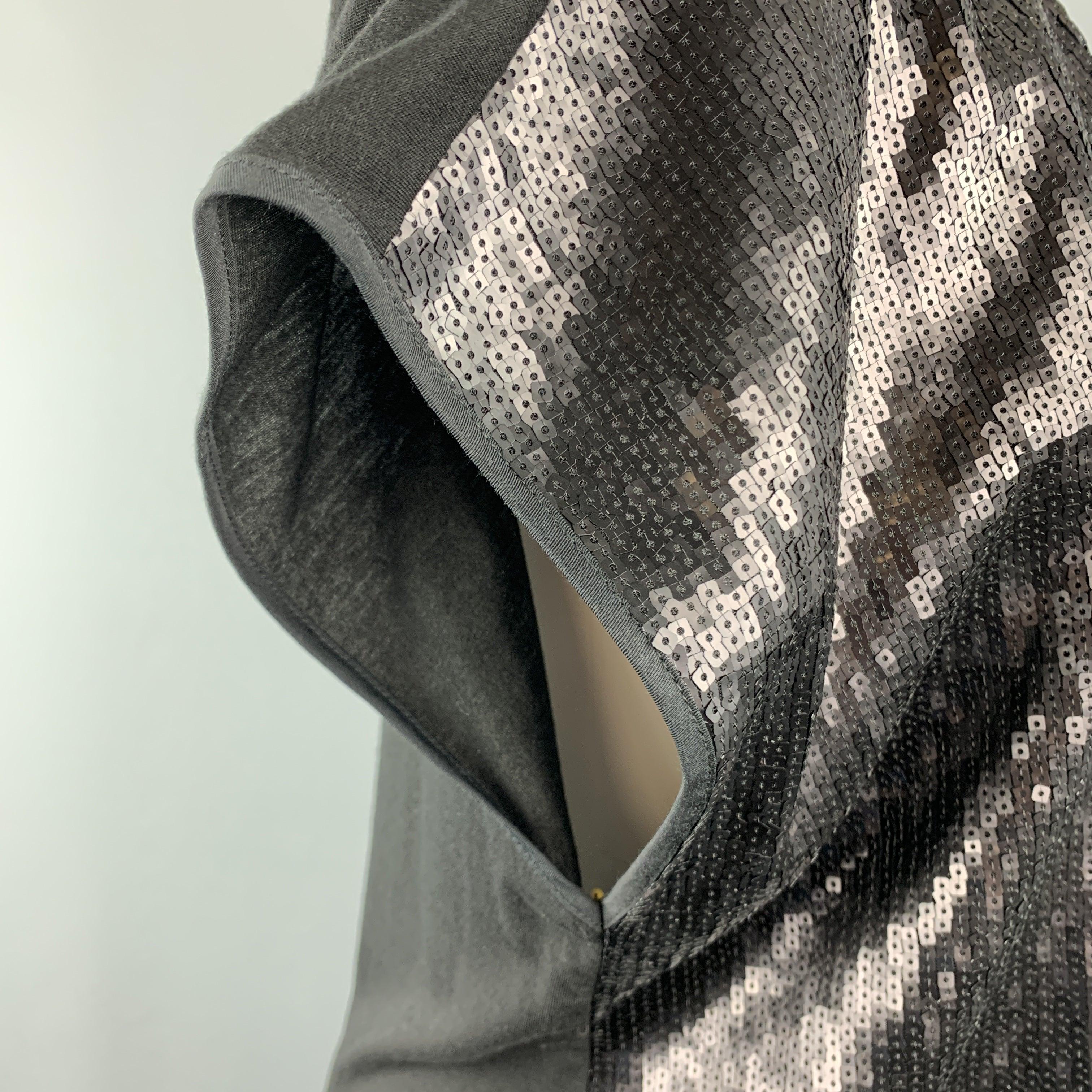 Women's RAG & BONE Size 0 Black Lyocell Blend Sequined Draped Textured Sleeveless Dress  For Sale