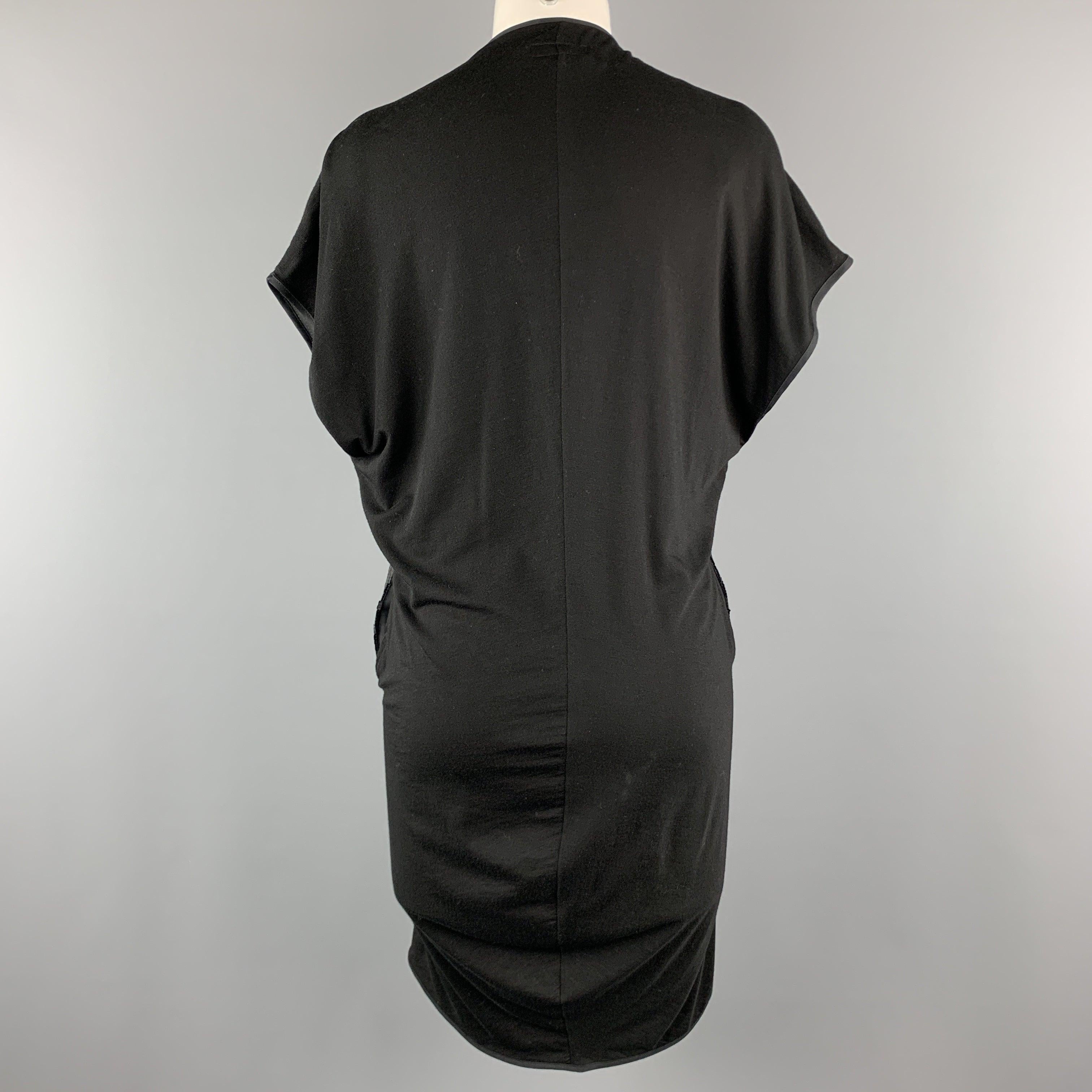 Donna Rag & Bone Taglia 0 Vestito senza maniche in misto lyocell nero con paillettes, drappeggiato e strutturato in vendita