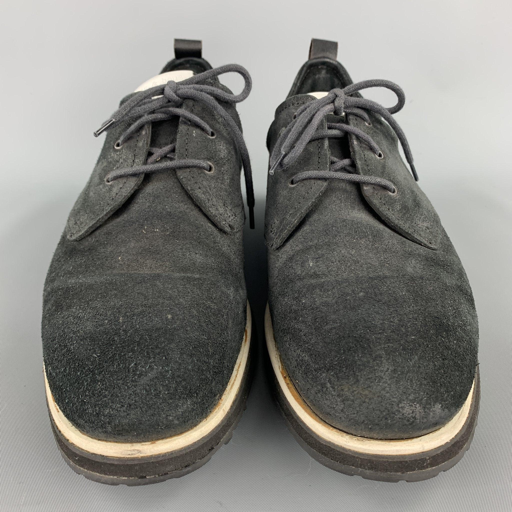 Men's RAG & BONE Size 10 Black Suede Lace Up Shoes For Sale