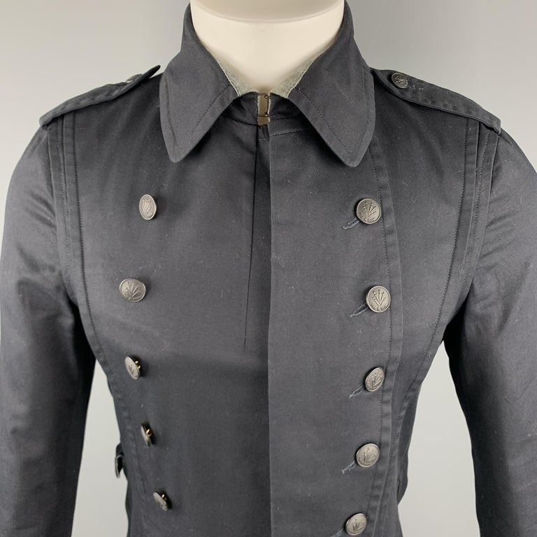 RAG and BONE Size 38 Black Cotton Epaullettes Military Tailcoat at 1stDibs