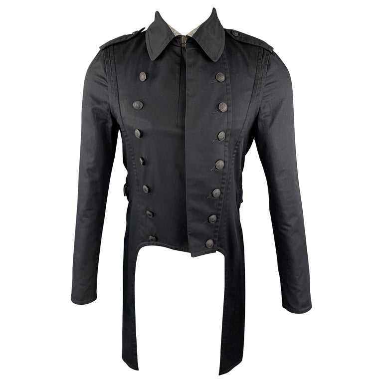 RAG and BONE Size 38 Black Cotton Epaullettes Military Tailcoat at 1stDibs