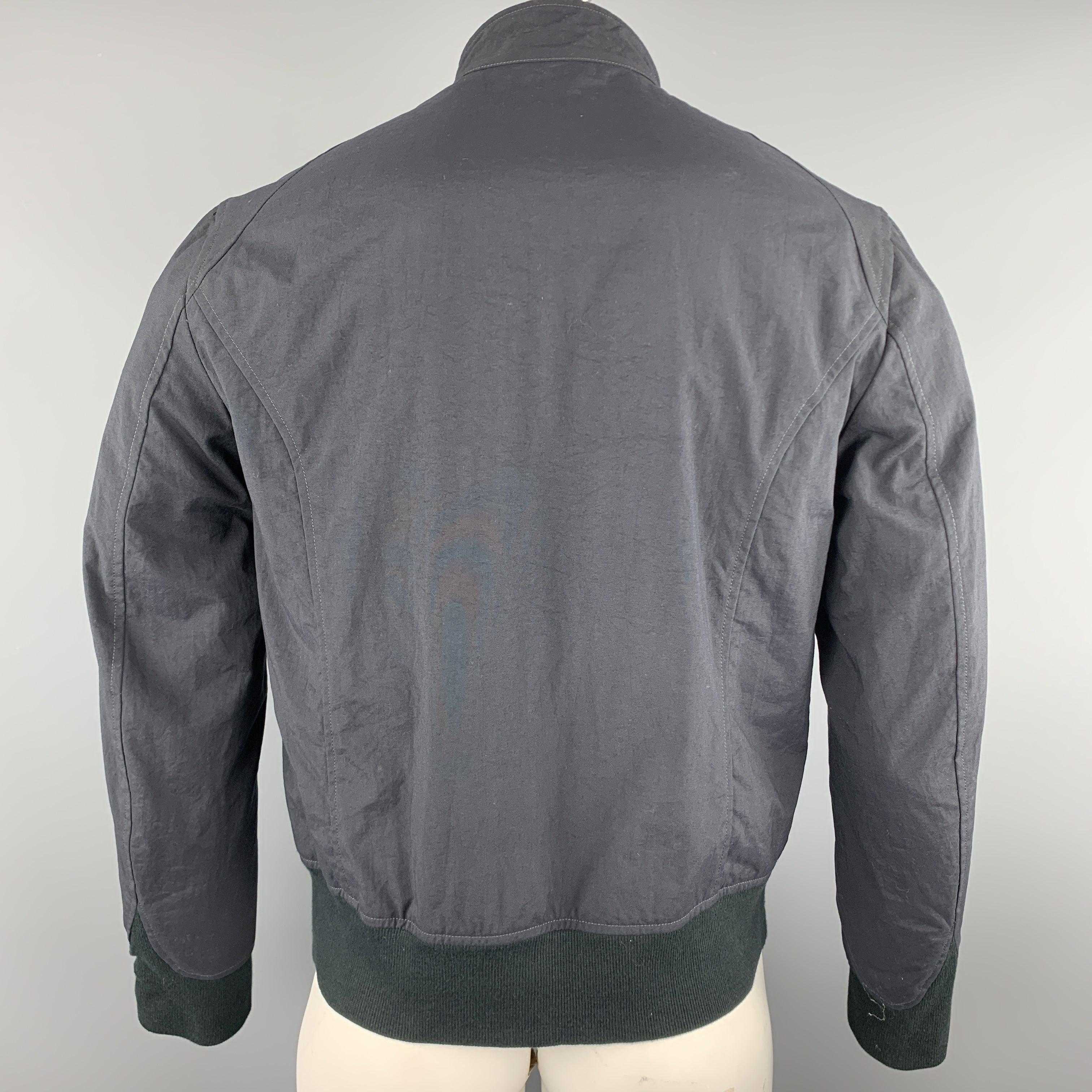 Men's RAG & BONE Size 42 Black Solid Nylon Zip Up Jacket For Sale
