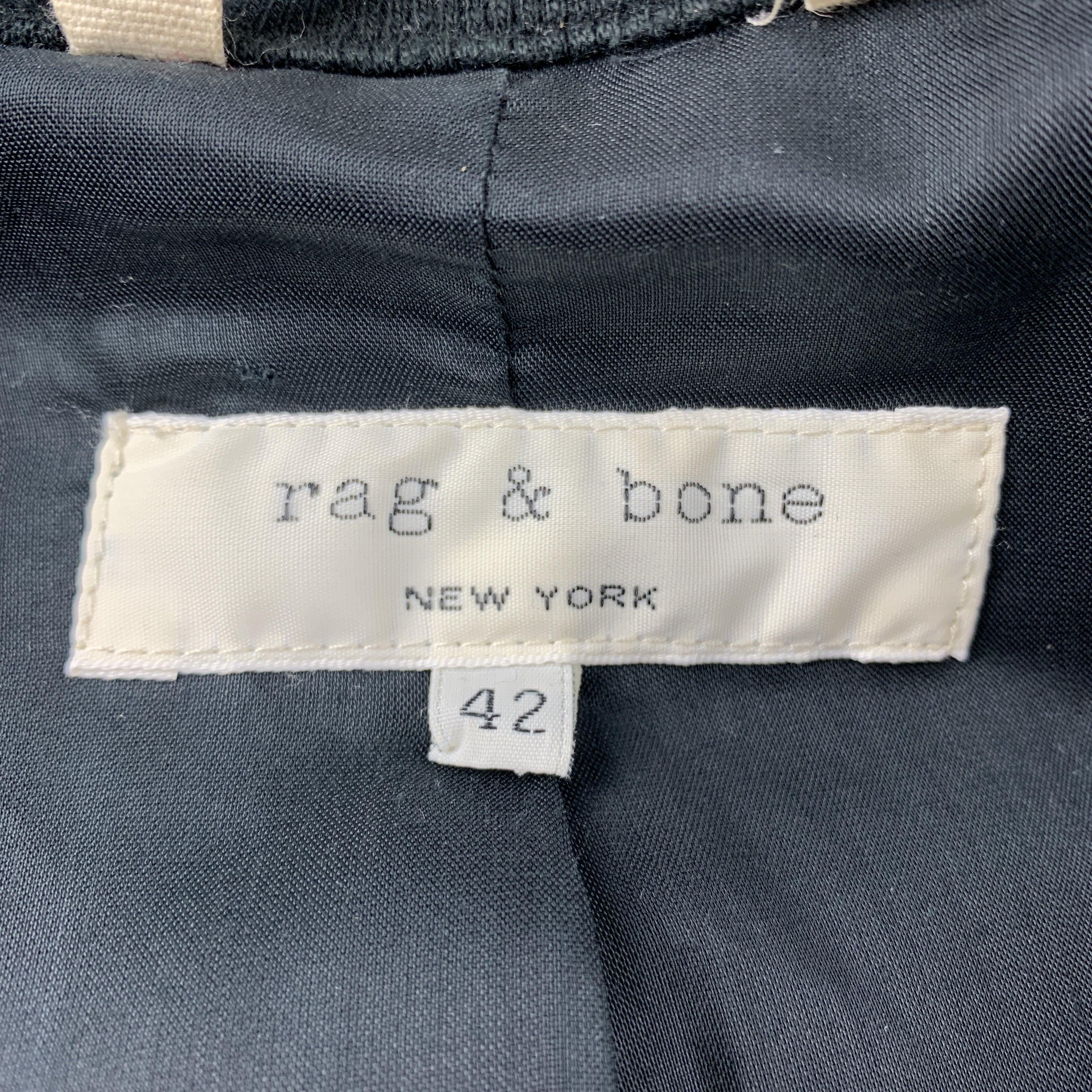 RAG & BONE Size 42 Black Solid Nylon Zip Up Jacket For Sale 1