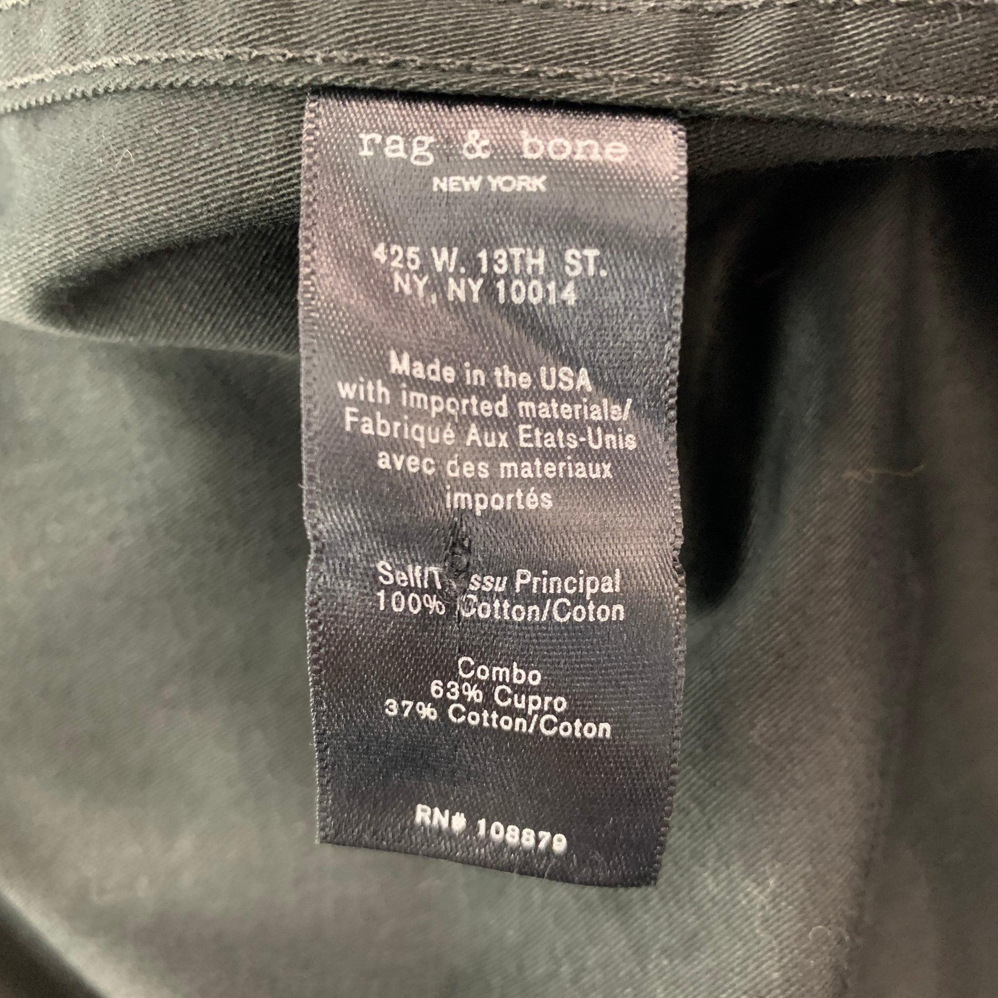 RAG & BONE Size L Black Cotton Patch Pockets Long Sleeve Shirt For Sale 1