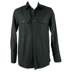 Rag & Bone Taglia L Camicia a maniche lunghe in cotone nero con tasche a toppa