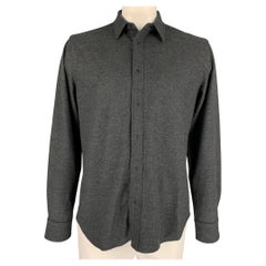 RAG & BONE Size L Charcoal Wool Button Up Long Sleeve Shirt
