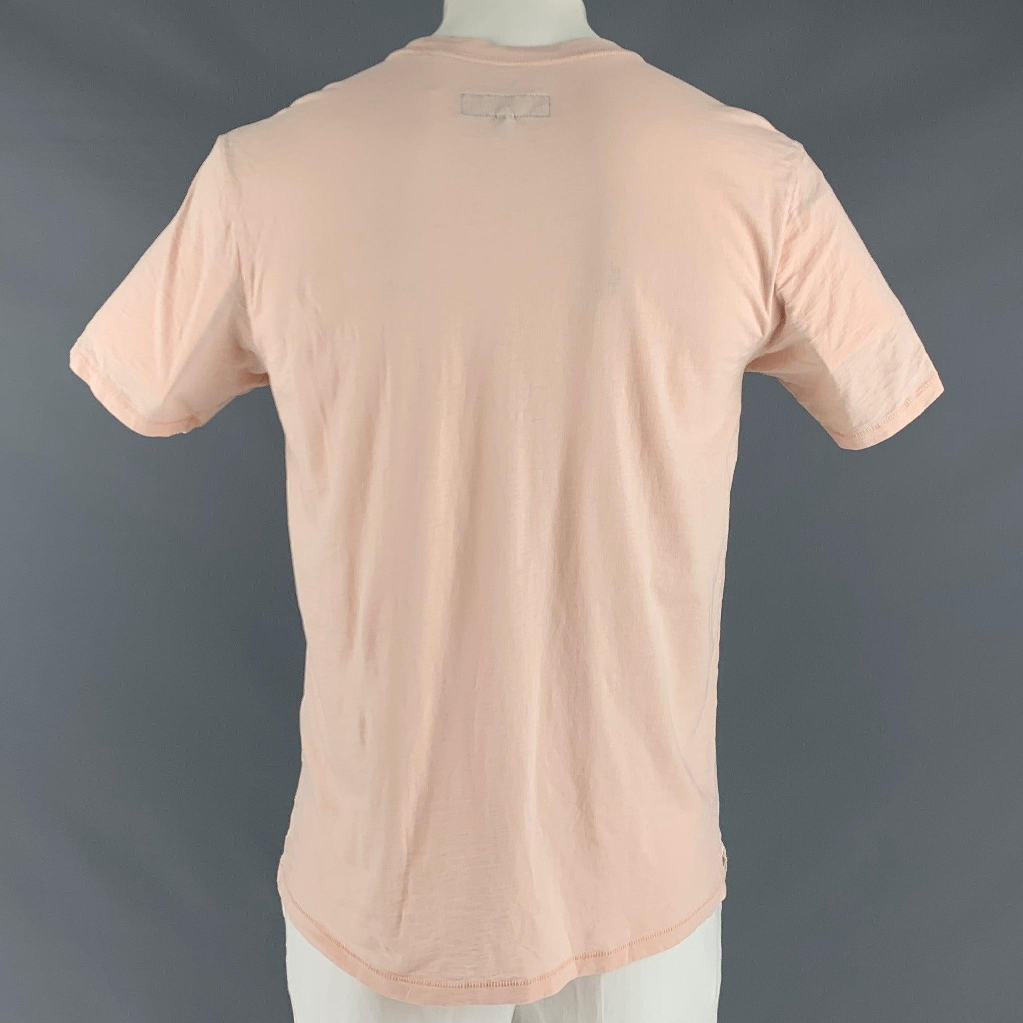 RAG & BONE Size L Pink Graphic Cotton Crew-Neck T-shirt In Good Condition For Sale In San Francisco, CA
