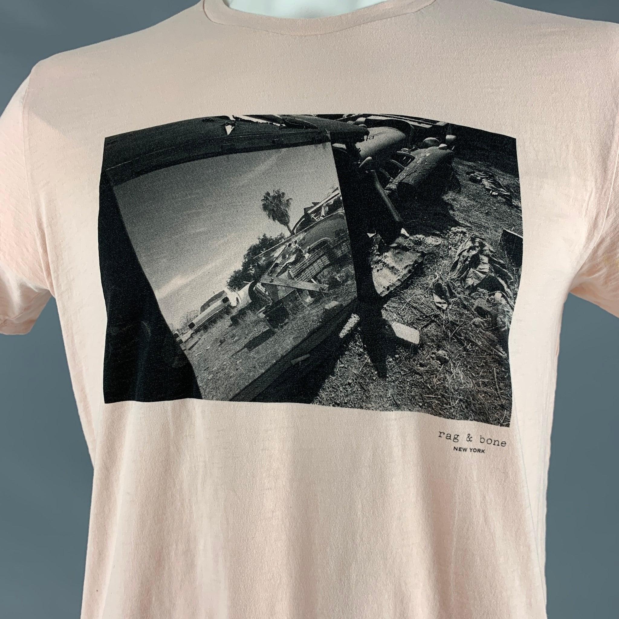 RAG & BONE T-shirt rose à col ras du cou Pour hommes en vente