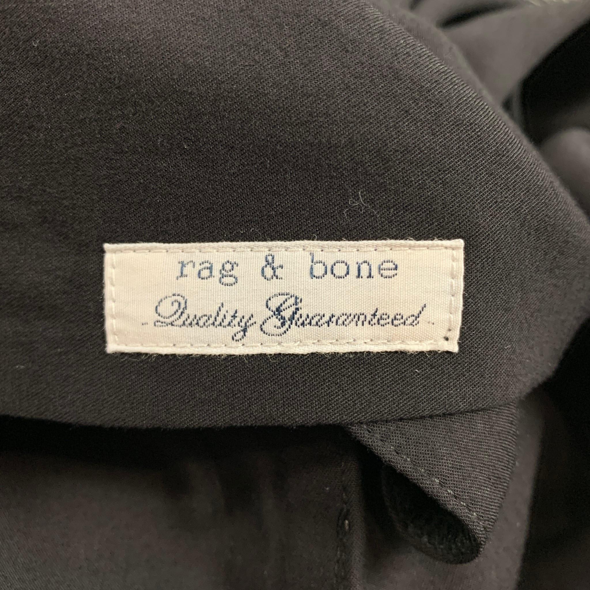 RAG & BONE Size M Black Viscose Camp Short Sleeve Shirt In Good Condition In San Francisco, CA