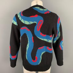 RAG & BONE Size M Multi-Color Knitted Snake Cashmere Crew-Neck Sweater