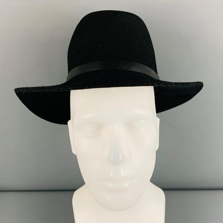Rag and Bone Black wool felt hat with leather trim rag & bone City Felt Leather-trim Wool Fedora | ShopSimon main image 4