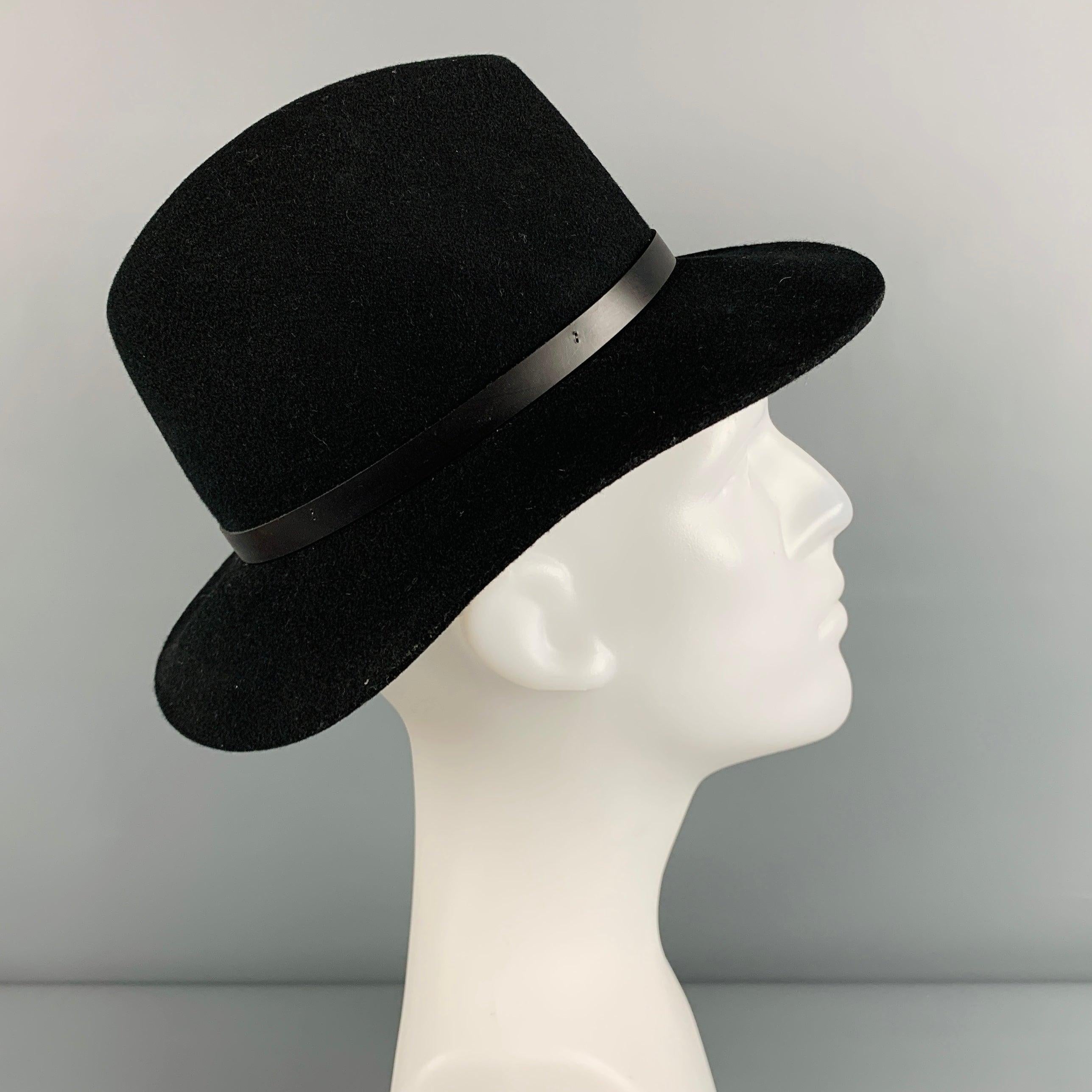 RAG & BONE Taille S Chapeau en feutre de laine noir Bon état - En vente à San Francisco, CA