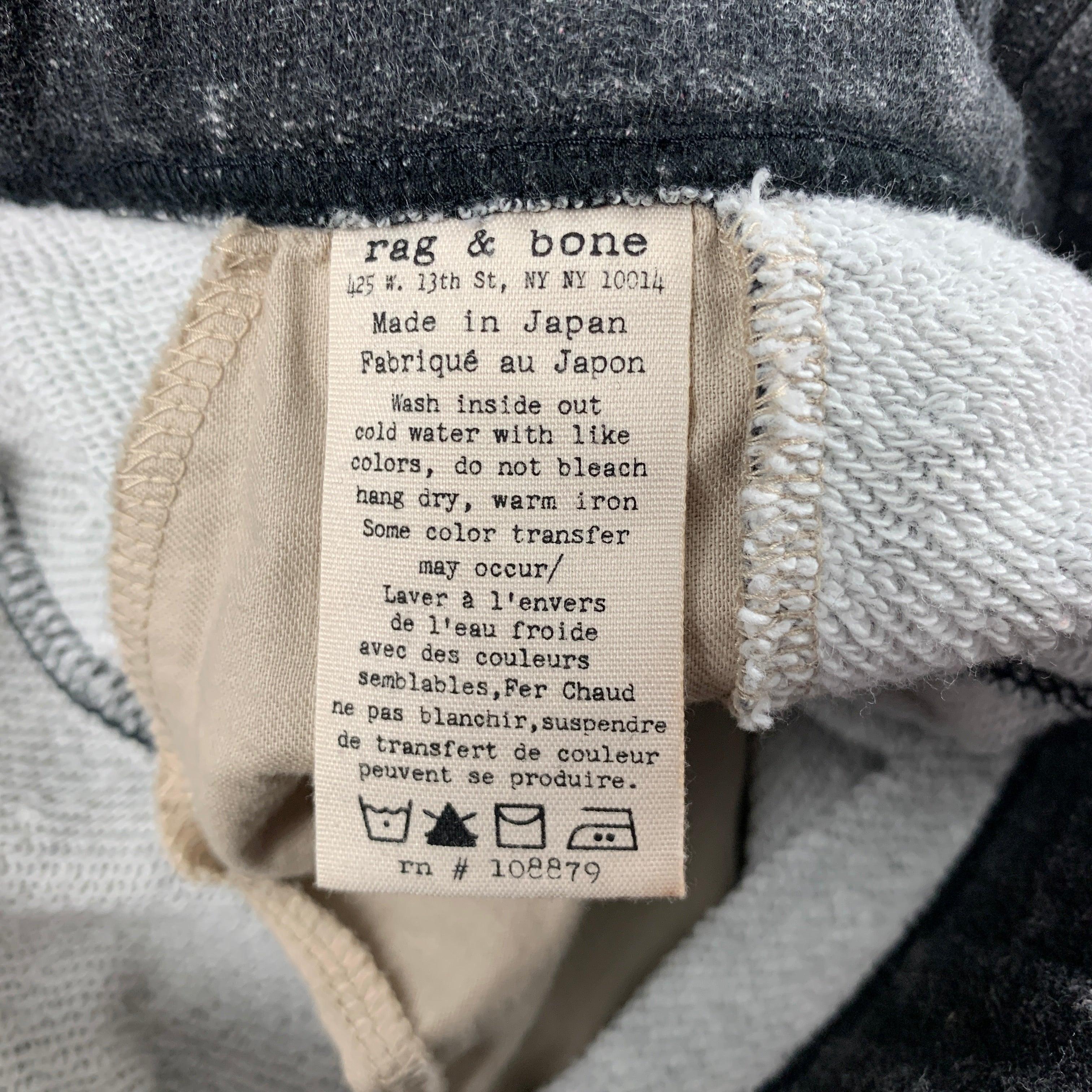 Women's RAG & BONE Size S Charcoal Grey Rock W Holes Cotton Casual Pants For Sale