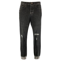 RAG & BONE Pantalón casual de algodón gris marengo con agujeros talla S