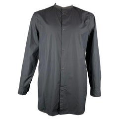 RAG & BONE Size XL Black Cotton Nehru Collar Long Sleeve Shirt