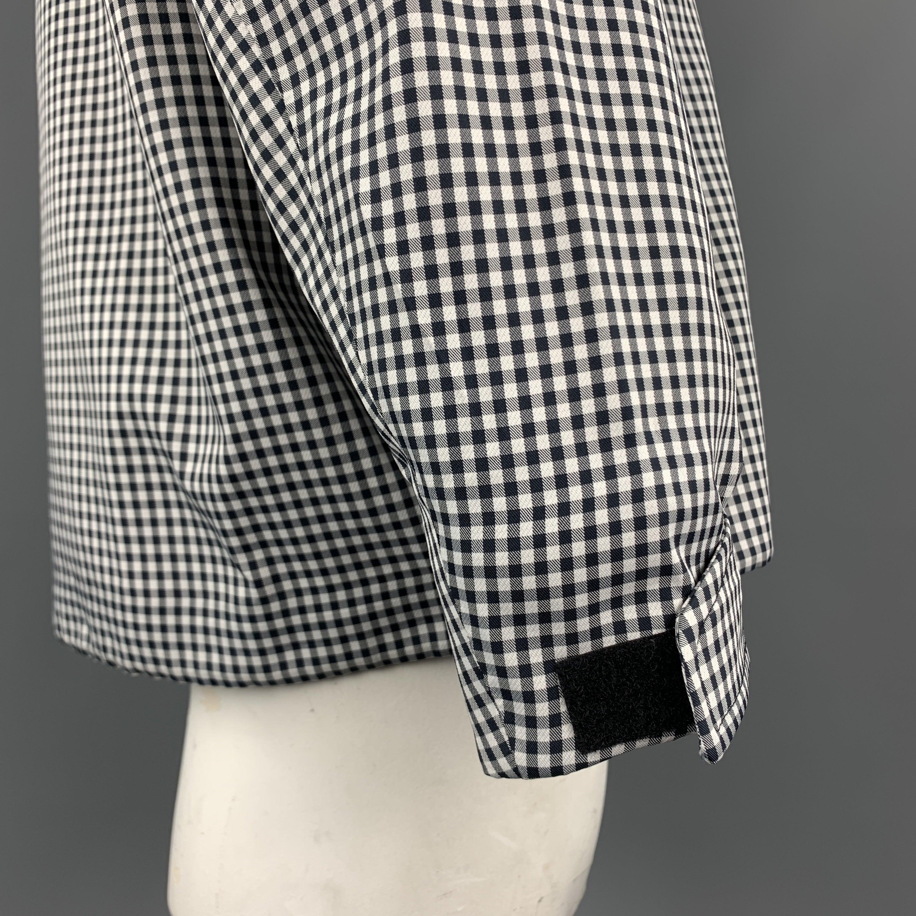 RAG & BONE Size XL Black & White Checkered Polyester Snaps Jacket For Sale 1