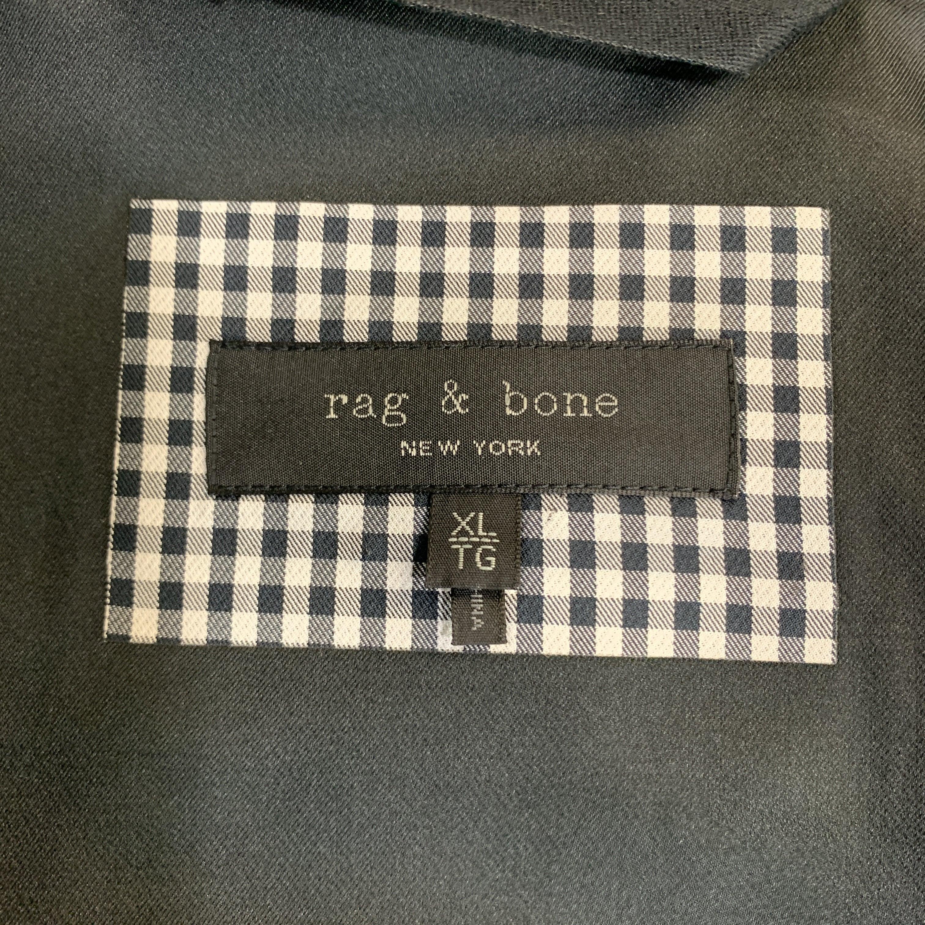 RAG & BONE Size XL Black & White Checkered Polyester Snaps Jacket 2