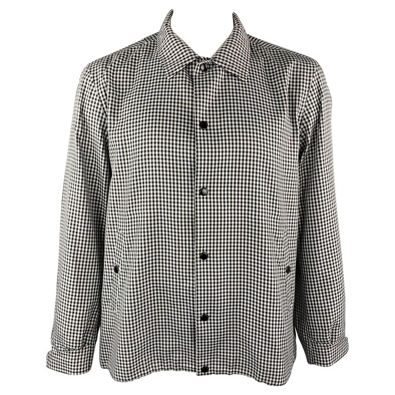 RAG and BONE Size XL Black and White Checkered Polyester Snaps Jacket ...