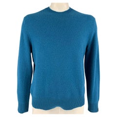 RAG & BONE Size XL Blue Knitted Cashmere Crew-Neck Sweater