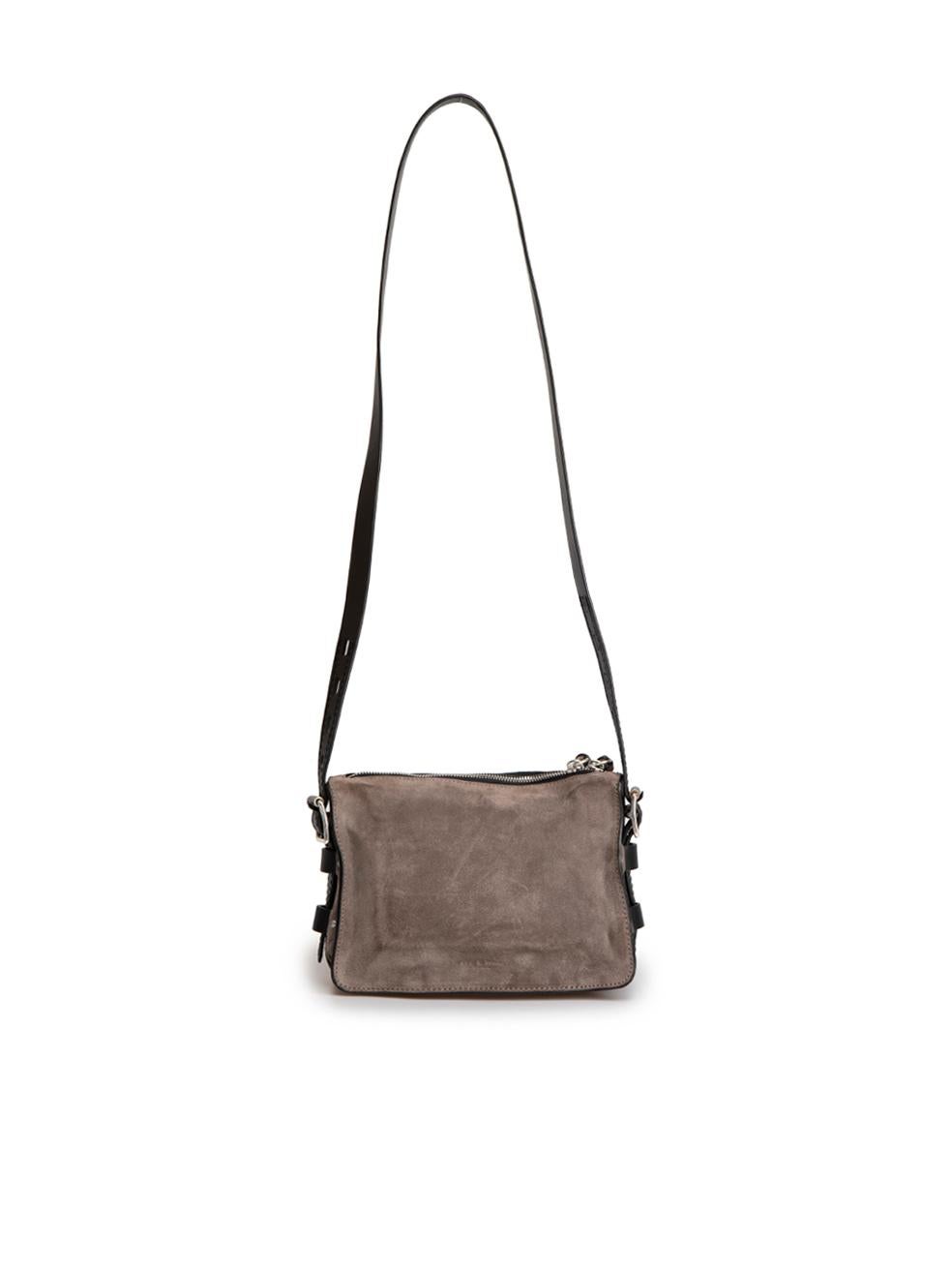 Rag & Bone Taupe Suede Contrast Pocket Crossbody In Good Condition In London, GB