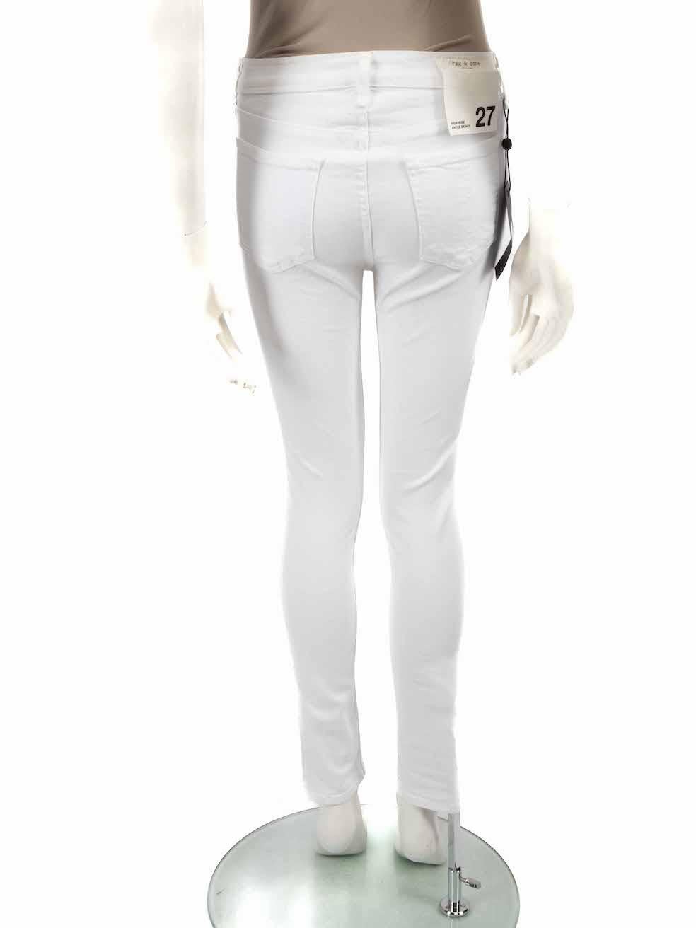 Rag & Bone White High Rise Skinny Jeans Size M In New Condition For Sale In London, GB