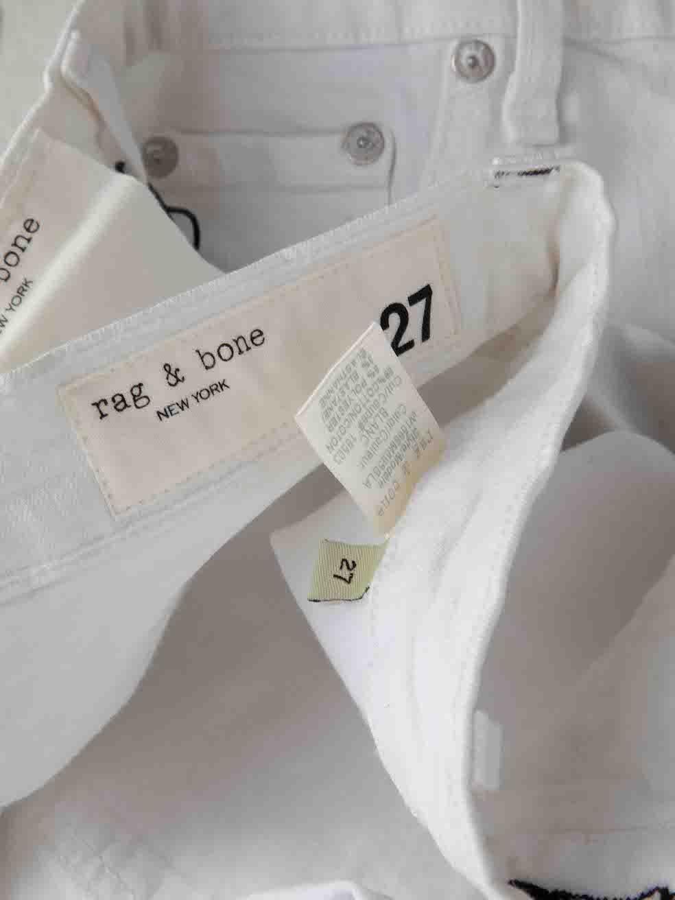 Women's Rag & Bone White High Rise Skinny Jeans Size M For Sale
